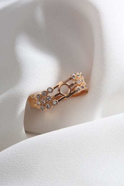 Süspüs Accessories ZIRCON EMBROIDERED GOLD RING