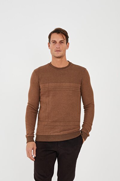 Maccali Men's Luxecore Crew Neck Comfort Basic Mink Sweatshirt
