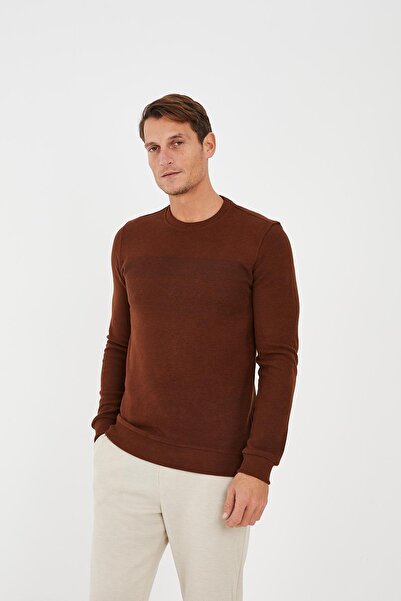 Maccali Мъжка дълга суитшърт с качулка и кафяво кафяво