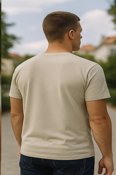 Maccali Ανδρικό μπλουζάκι με κοντό μανίκι με στάμπα με λαιμόκοψη