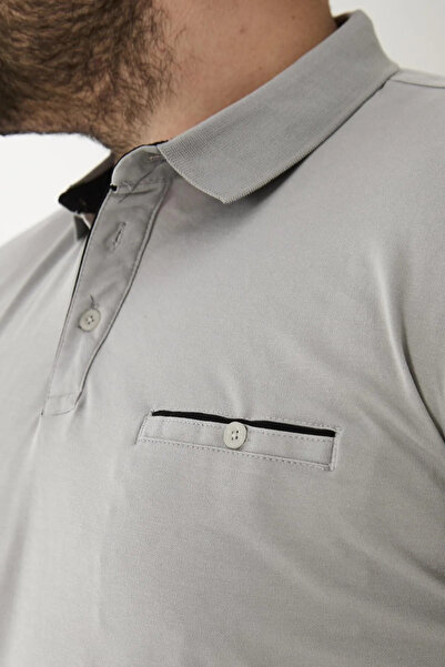 Maccali Men's 3-Piece Cotton Large Size Basic Polo Neck T-Shirt