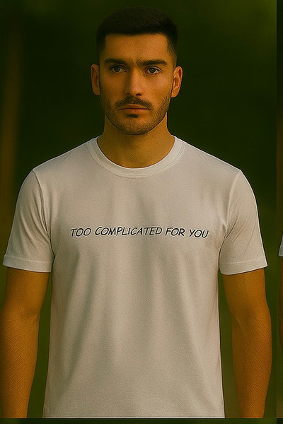 Maccali Ανδρικό βαμβακερό γραπτό κοντομάνικο φαρδύ λευκό βασικό μπλουζάκι