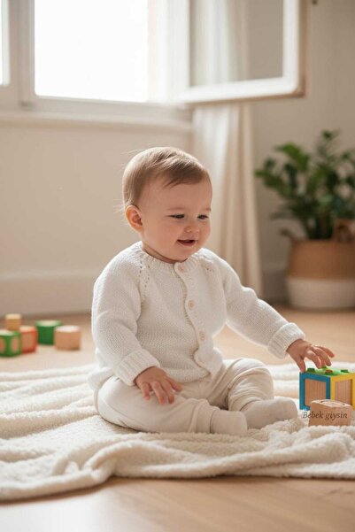Tokuşka 1-2 Years Old Knitted Unisex Baby Cardigan