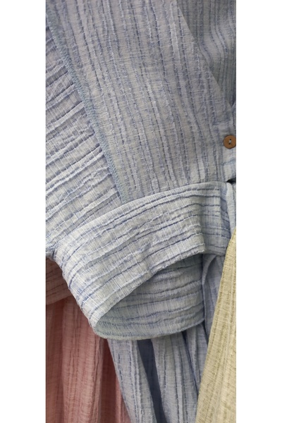 Lovely butik Front Tie and Button Detail Skirt Lace up Elastic Linen Double Set