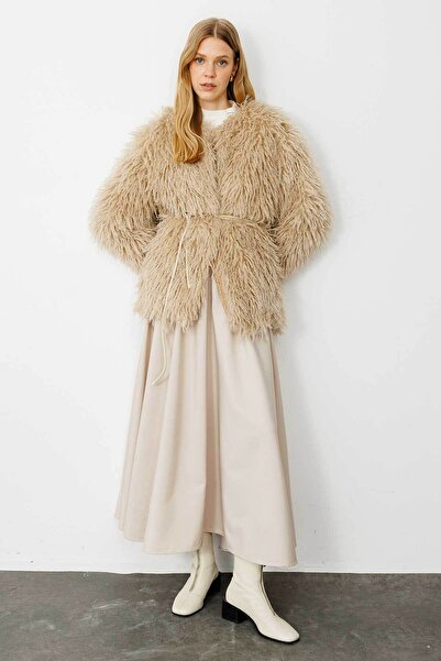 Hooopstore Selection Fluffy Feather Mink Jacket