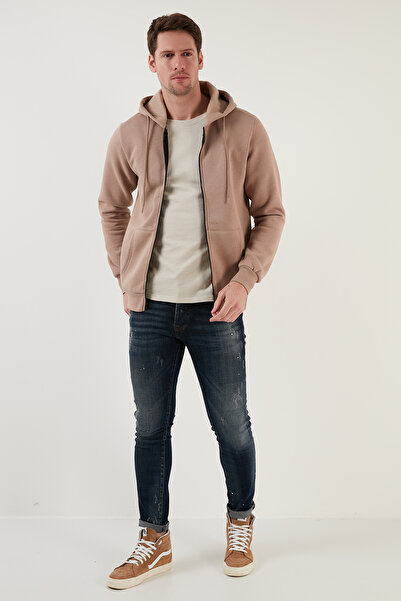 Buratti Ανδρικός ιδρώτας με κουκούλα με φερμουάρ και μαλακό εσωτερικό 5905340