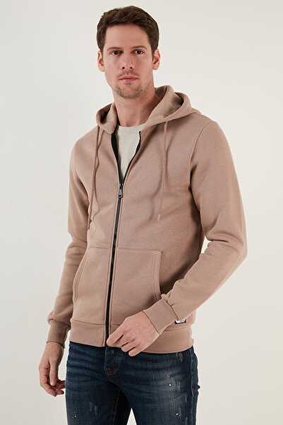 Buratti Ανδρικός ιδρώτας με κουκούλα με φερμουάρ και μαλακό εσωτερικό 5905340