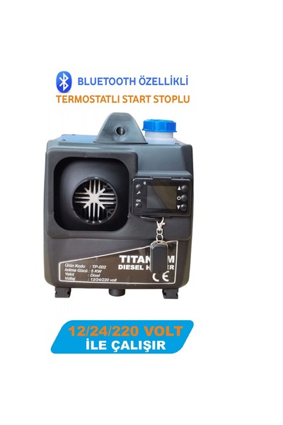 Titanium Çanta Tipi Webasto Dizel Isıtıcı Taşınabilir Bluetooth,lu 12/24/220 Volt