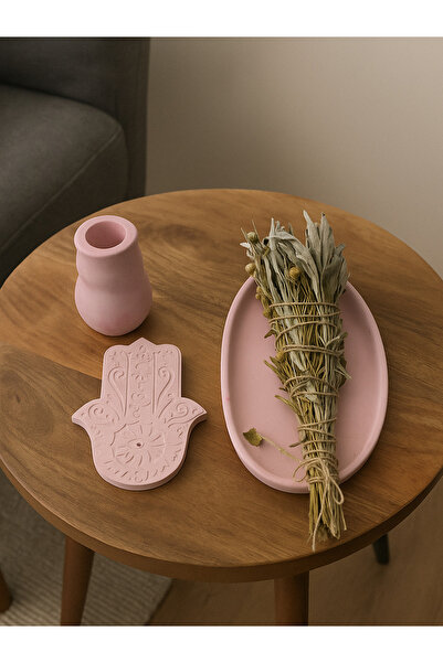 Cats&Kids 3’lü Adaçayı, Lavanta, Üzerlik Tütsü Seti - Tütsü Yakma Kasesi, El Tütsülük, Minik Vazo (GÜLKURUSU)