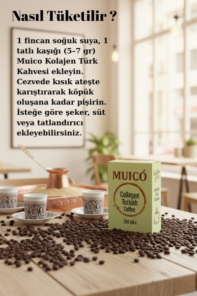 MUİCO Traditional Collagen Turkish Coffee 200 g – Collagen Peptide & Chicory
