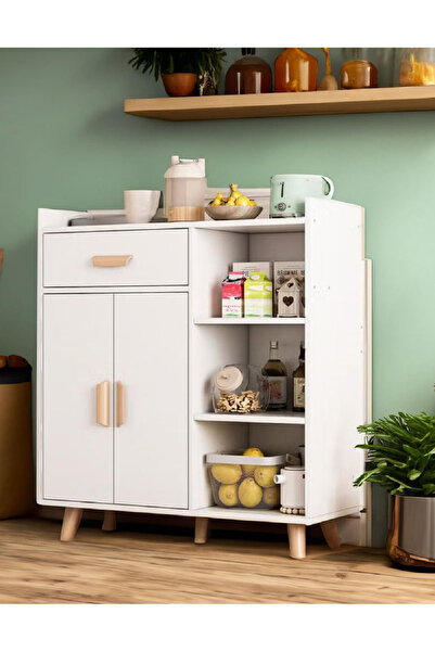 AGD Coffee Corner Cabinet with Storage Drawer, Sideboard with Adjustable Tier, Kitchen Storage Cabin
