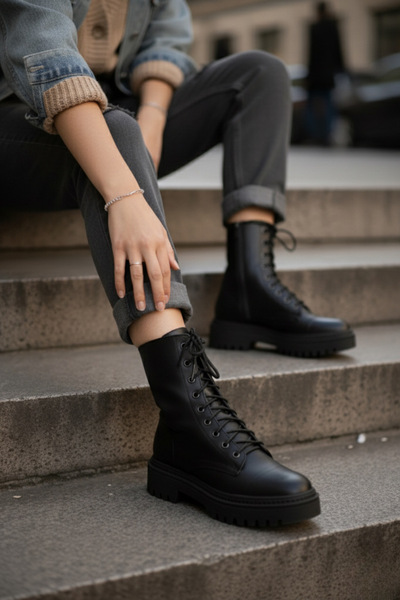 NOVELLAM SHOES Kadın Olivet Garantili Su Geçirmez Dikişli Kaymaz Termo Taban Postal Bot