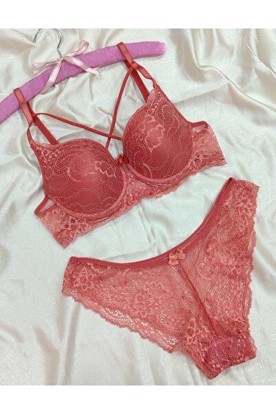 Love Angels Set de chiloți sutien cu sârmă cu șnur încrucișat fără căptușeală...