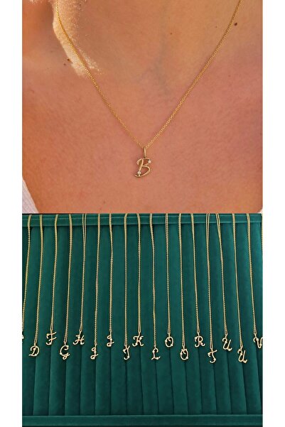 sirius jewelry 925 Gümüş | Üç Boyutlu Taşlı Harf Kolye