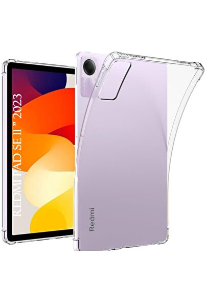 TEKNETSTORE Xiaomi Redmi Pad Se 11 Inch Case Transparent Silicone Corner Protection Crystal Clear Shock Absorption Back Cover