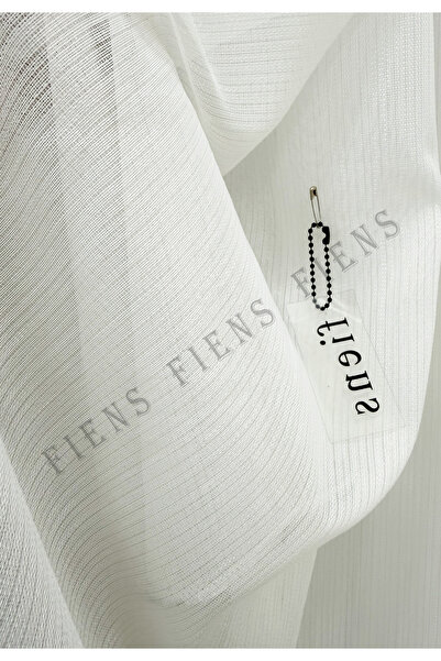 FİENS SİMLİ İPEK SOFT PREMİUM KETEN BAMBU AĞIR GRAMAJLI 1/3 Sık Pile Tül Perd...