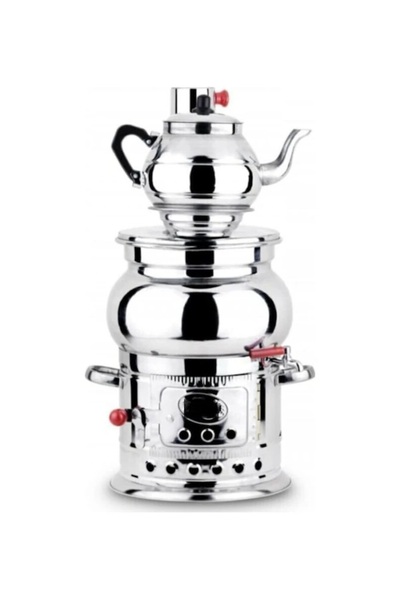 sobapark Odunlu Çay Semaveri Kömürlü Çay Semaveri Odunlu Kömürlü Semaver 5 Litre-Demlik 1 Litre