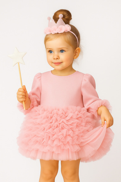 2kids2mom فستان توتو منفوش بأكمام طويلة - فستان الأميرة، عيد ميلاد، فستان للم...