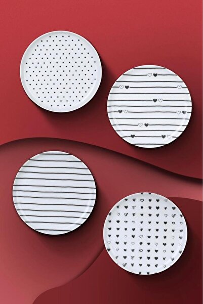 Kütahya Porselen Pretty 4 Parça 15 cm Tabak