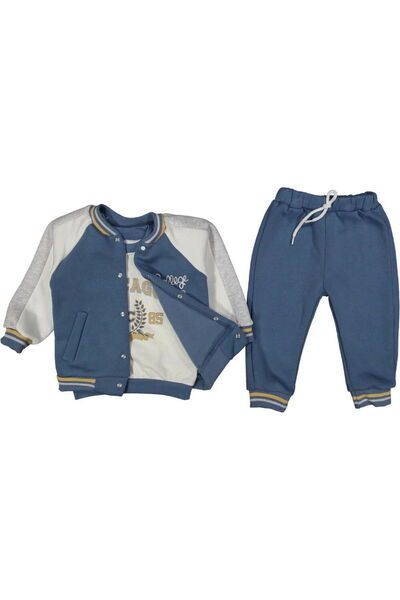 Necix's 235056 Erkek Bebek Chıcago Kolej Şardonlu 3'lü Takım