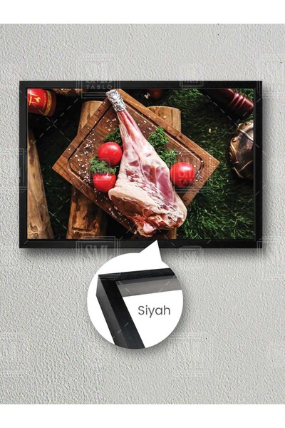 SML TABLO Kırmızı Et ve Sebzeler Kasap Dükkanı Mutfak Dekor Restaurant Çerçev...