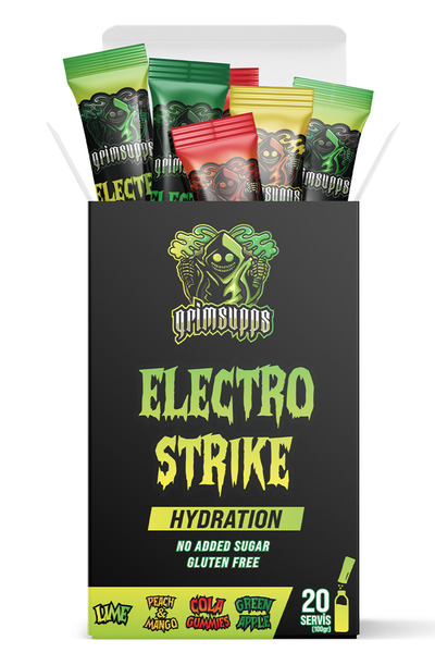 Grimsupps Electro Strike Hydration 20 Saşe Elektrolit, Hidrasyon Tüm Aromalar