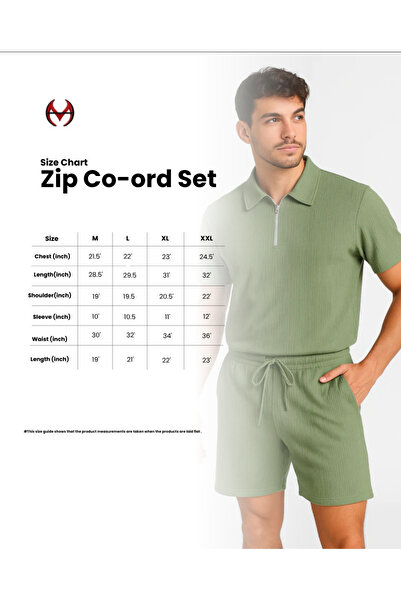 STITCH by MH طقم قميص بولو رجالي بسحاب منسق