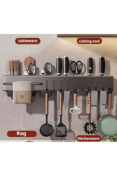 Alışveriş Kapısı 60 cm Mutfak Rafı Askılık Duvara Monte Kendinden Yapışkanlı Düzenleyici Delmeden Montaj