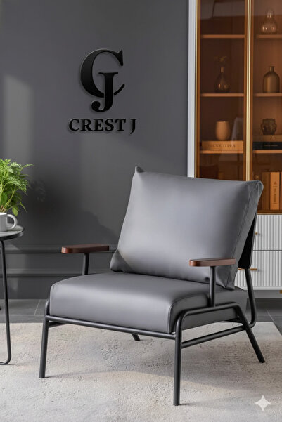 Crestj Luxury Leather Chair || Grey