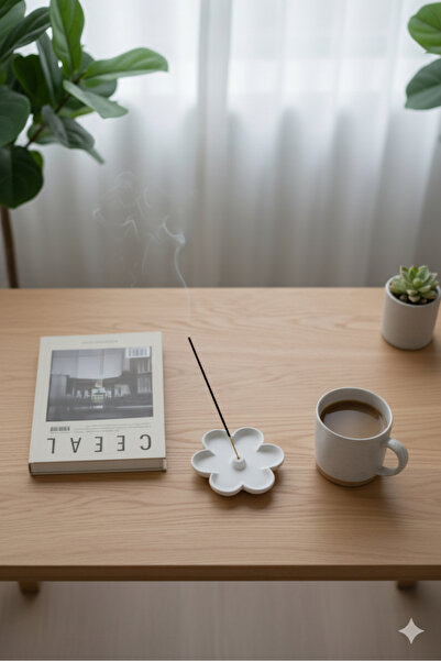 Mandalin Art Studio Çiçek Şeklinde Dekoratif Tütsülük 10 Cm