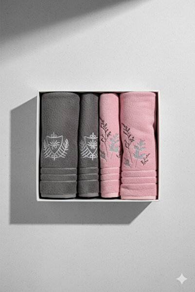 Özdilek Lefa Best Set (Hamam Set) Pink-Anthracite