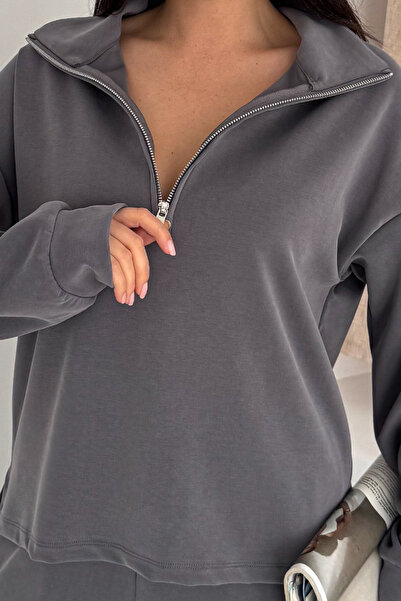 Balenbi Premium Modal Fabric Half Zipper Women's Sweatshirt 1114