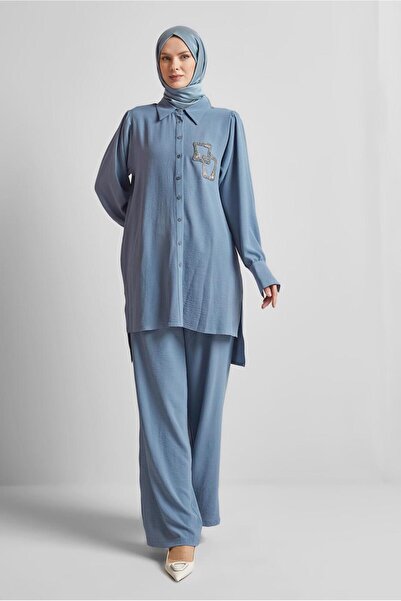 Alvina Stone Printed Pants Suit 45485