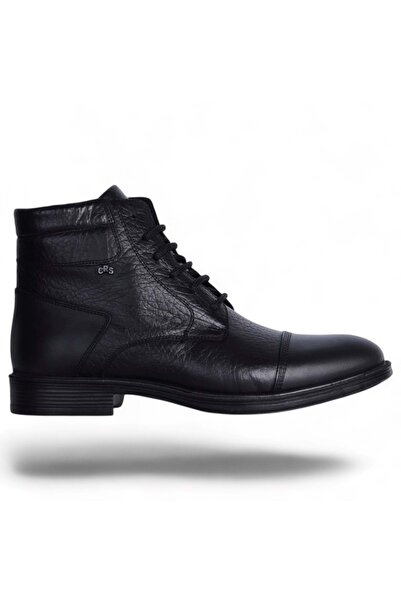 Crisso B-485 Siyah Deri Erkek Kışlık Bot Ayakkabı