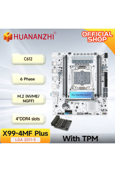 Choice اللوحة الأم HUANANZHI X99 4MF plus مع TPM2.0 LGA 2011-3 تدعم ذاكرة DDR4 RECC/NON ECC NVME C...