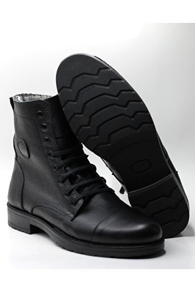 Yeşildaş ERKEK %100 HAKİKİ DERİ İÇİ KÜRKLÜ YANDAN FERMUARLI POSTAL