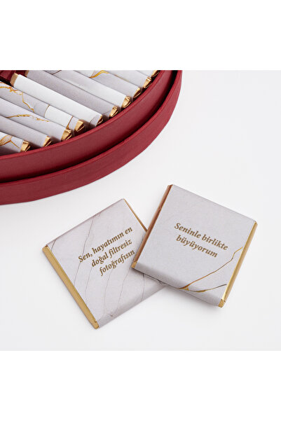 Hediyesepeti Kalp Kutulu Seni Sevmemin 32 Sebebi Çikolata - Sevgili Çikolatası - Sevgiliye Hediye Çikolata Kutusu