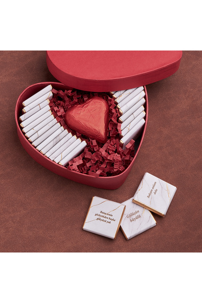Hediyesepeti Kalp Kutulu Seni Sevmemin 32 Sebebi Çikolata - Sevgili Çikolatası - Sevgiliye Hediye Çikolata Kutusu