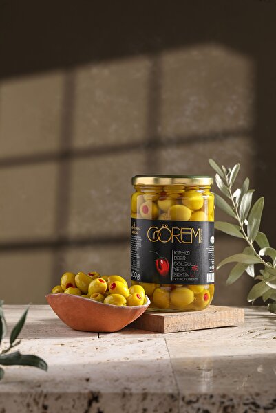 Görem Zeytin Kapya Biber Dolgulu Yeşil Zeytin 400 Gr