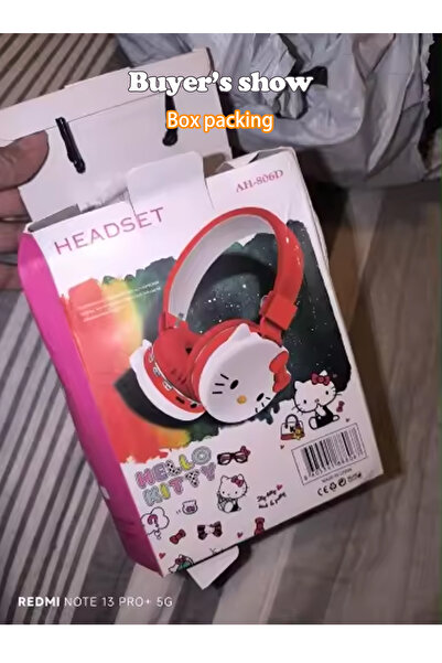 Choice1 B Sanrio Bluetooth Headphone Hello Kitty Wireless Headsets Cartoon Mic Foldable Lightweight Earphon.