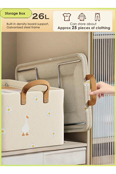 Generic 2PCS 26L Foldable Quilt & Clothes Storage Box Large Capacity Organizer Dustproof Waterproof Nonwoven