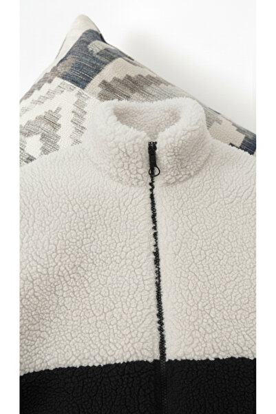 Fifty Color Унисекс, черно и бяло, цветни блокове, цип, яка, подплатено с флис, плюшено яке