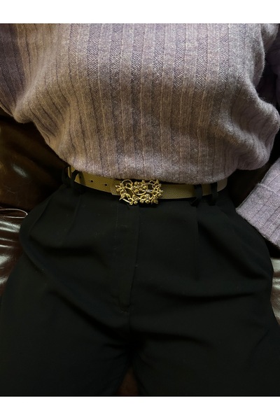 LİA KEMER Γυναικεία χρυσή μαργαρίτα με πόρπη ζώνη ζώνη μέσης παλτό φόρεμα ζών...