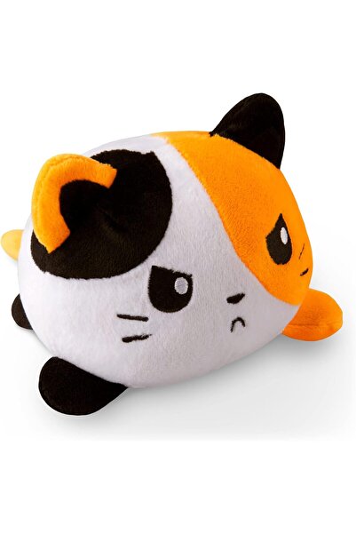 fulina Cute Creative Toy Reversible Cat Plushie Siamese, Show Your Mood Without Saying a Word! (black)