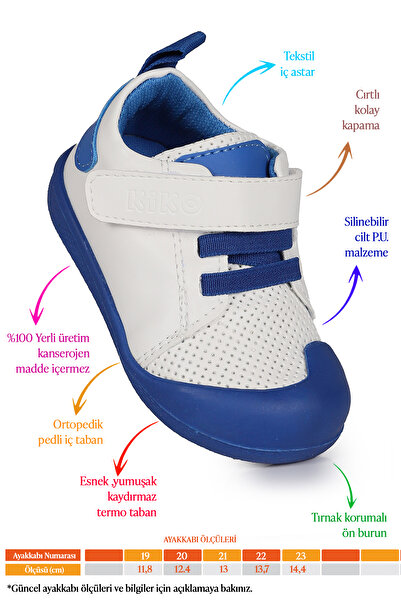 Kiko Kids Roce Velcro Baby Girl First Step Orthopedic Daily Shoes