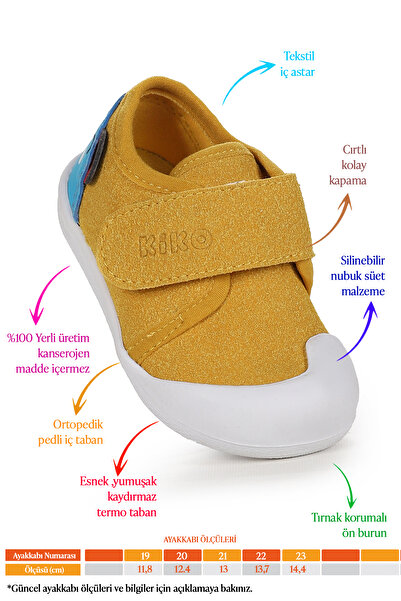 Kiko Kids Catly Velcro Baby Girl First Step Orthopedic Daily Shoes
