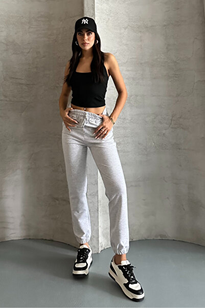 macharel jeans Women's Pocketed Elastic 2 Thread Sweatpants