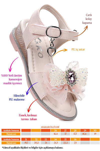 Kiko Kids Bufly Bow Girls Sandals Shoes