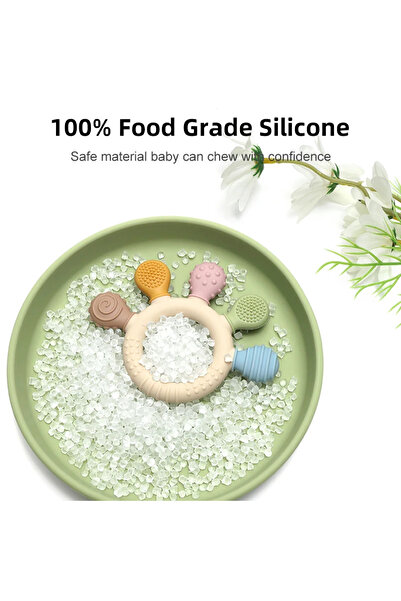 Choice sandy BPA Free Baby Silicone Teethers Sensory Toy Easy to Grasp Infant Teething Toys Food Grade Chew