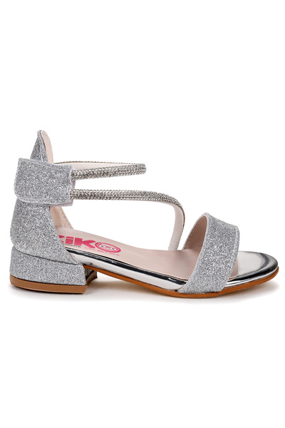 Kiko Kids Yada Sand Glitter Baby Girl 2 cm Heeled Sandals Evening Dress Shoes